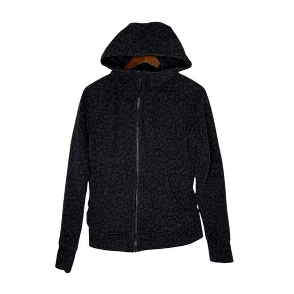 Lululemon Scuba Full Zip Hoodie Cotton Fleece  Camo Deep Coal size 8 - Picture 8 of 11